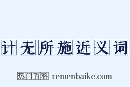 计无所施近义词是什么意思的图片